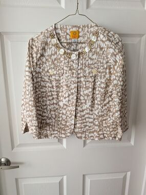 Ruby Rd. Beige & White Patterned  Jacket